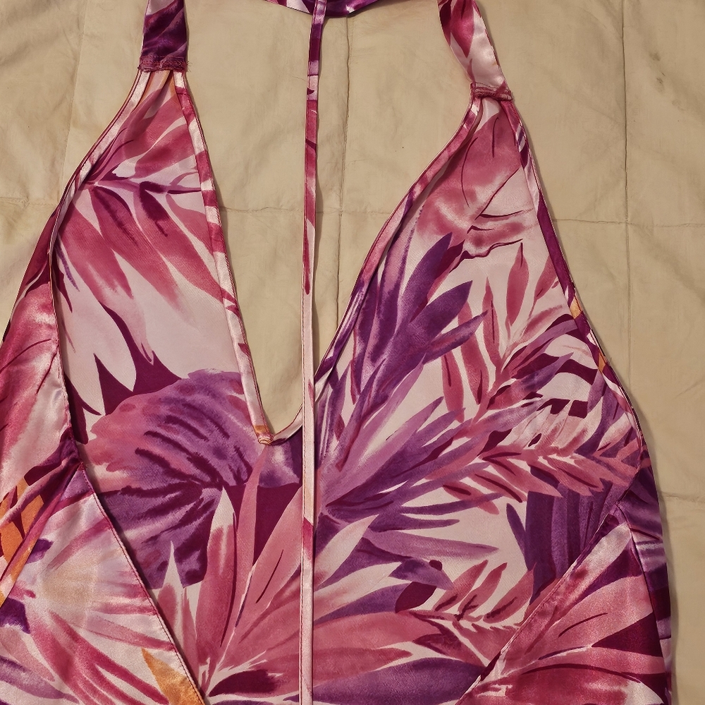 Vintage Fredricks of Hollywood Dress Slip Evening Gown Pink & Purple